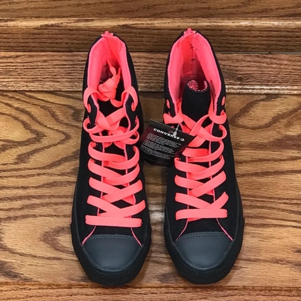 Converse Chuck‎ Taylor Hi Rise Boot X Hi Black Hot Punch Almost Black - Picture 4 of 7